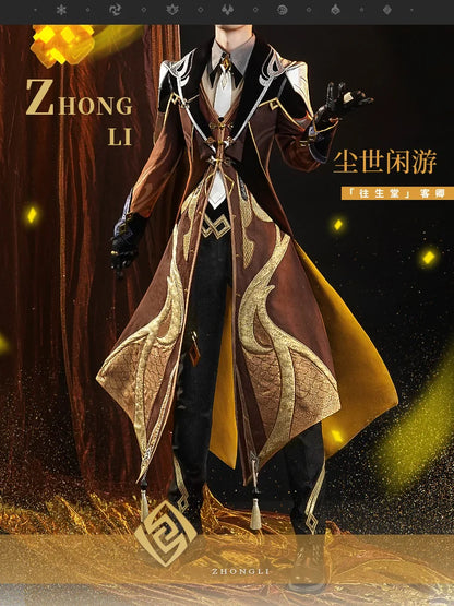 IN STOCK Zhongli Cosplay Costume Game Genshin Impact Cosplay DokiDoki-SR Zhong Li Cosplay Costume Halloween