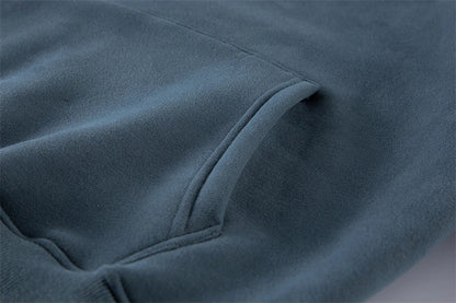 ZODF New Winter Men Basic Thick Fleece 345gsm Hoodies Casual Loose Hip Hop Unisex Hooded Sweatshirt Pullovers Tracksuits HY0010