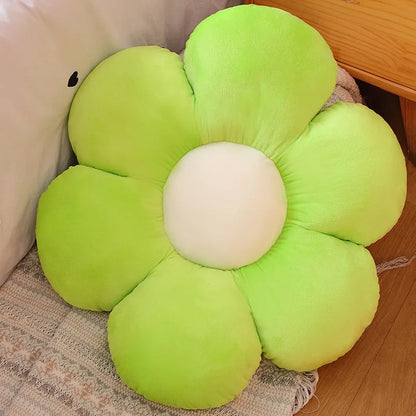 Long Plush Sunflower Pillow Stuffed Flower Shape Floor Mat Baby Game Mat Home Playmat Soft Plant Flower Throw Pillow Cushion