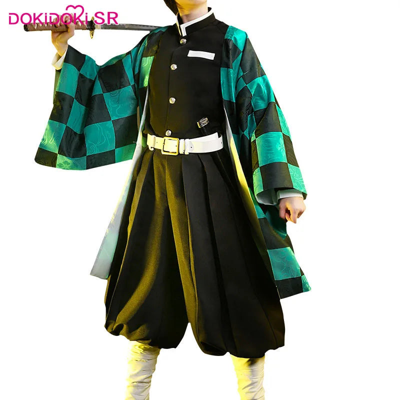 IN STOCK Kamadoo Tanjirouu Cosplay Costume Anime DokiDoki-SR Men Uniform Costume Tanjirouu Haori