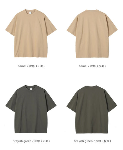 ZODF Fashion Spring Summer Washed Solid T Shirts For Men Loose Unisex 310gsm Cotton Heavy Weight T-Shirt Brand Tops HY0064