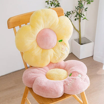 Long Plush Sunflower Pillow Stuffed Flower Shape Floor Mat Baby Game Mat Home Playmat Soft Plant Flower Throw Pillow Cushion