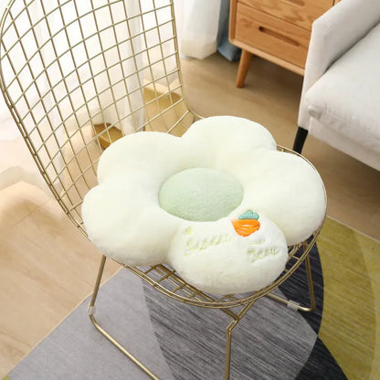 Long Plush Sunflower Pillow Stuffed Flower Shape Floor Mat Baby Game Mat Home Playmat Soft Plant Flower Throw Pillow Cushion