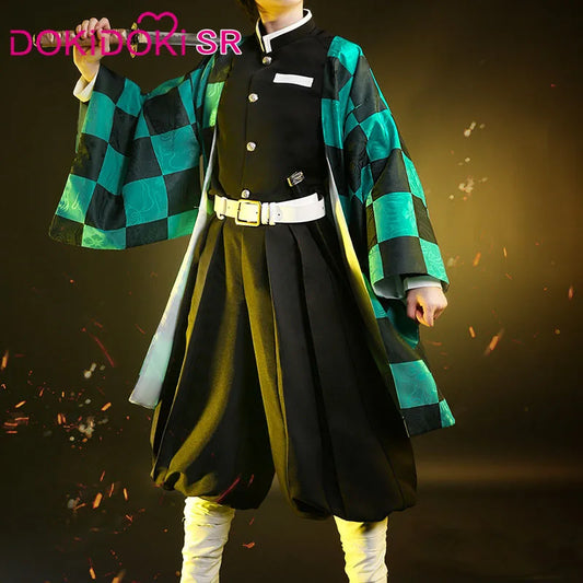 IN STOCK Kamadoo Tanjirouu Cosplay Costume Anime DokiDoki-SR Men Uniform Costume Tanjirouu Haori