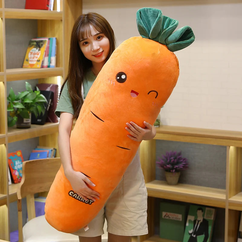 1.1M Long Rectangle Carrot Bunny Plush Pillow Stuffed Soft Bed Pregnant Pinch Leg Pillow Sleeping Boyfriend Throw Pillow Gift