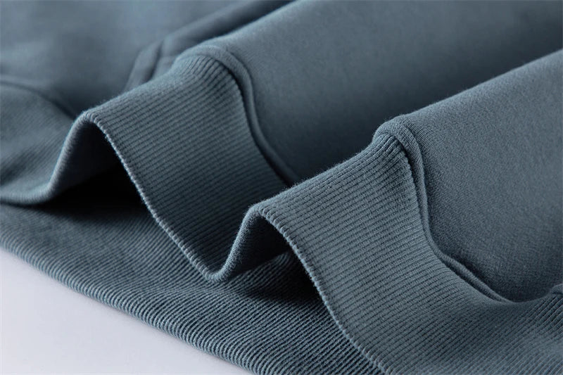 ZODF New Winter Men Basic Thick Fleece 345gsm Hoodies Casual Loose Hip Hop Unisex Hooded Sweatshirt Pullovers Tracksuits HY0010