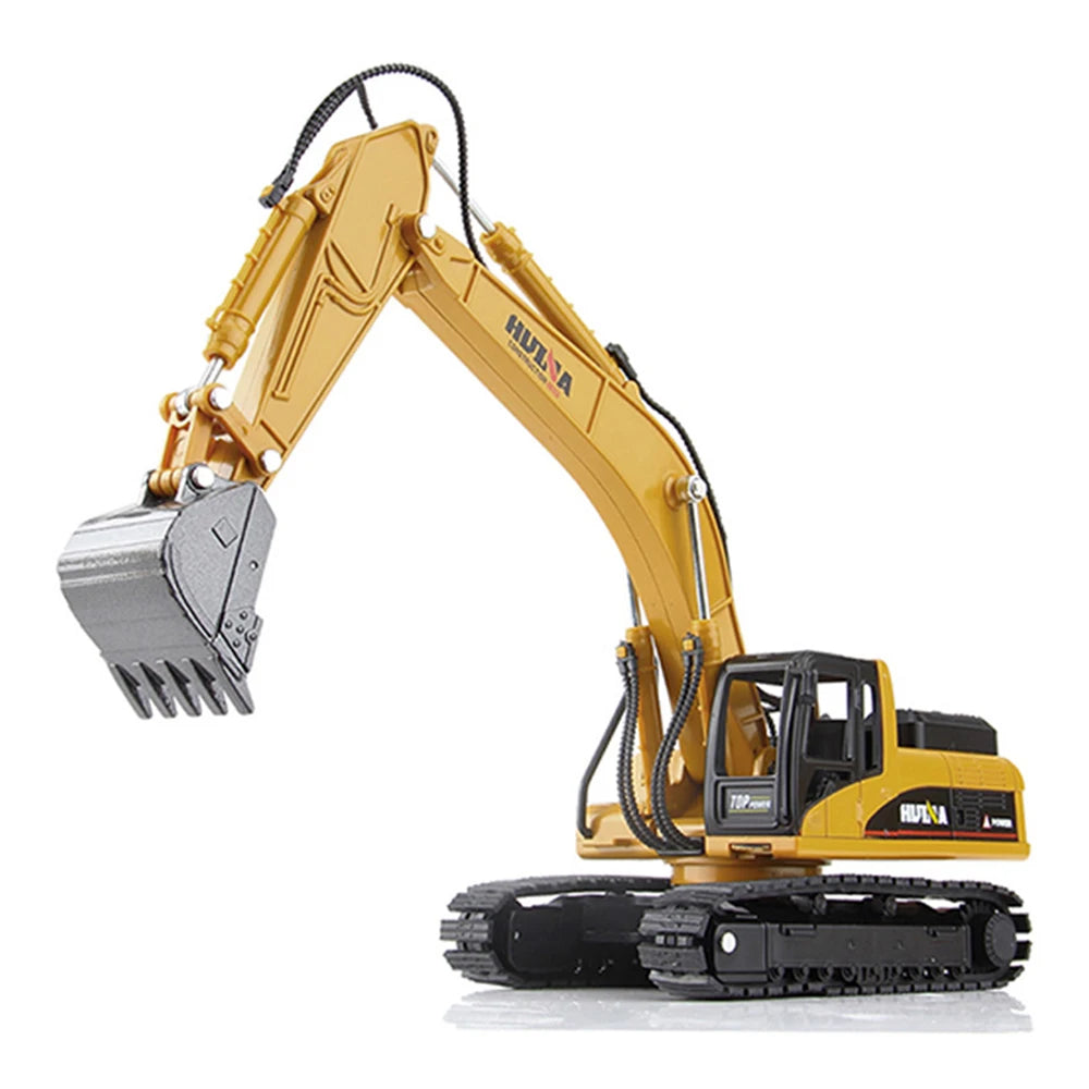 Huina 1:50 Die-Cast Alloy Hydraulic Navvy Loader Bulldozer Engineering Construction Toy Car Boys Gift