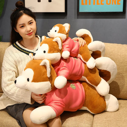 Japan Akita Canis lupus Dog Plush Toy Stuffed Soft Touch Long Plush Lifelike Shiba Inu Dog Doll Birthday Gift for Boy Present