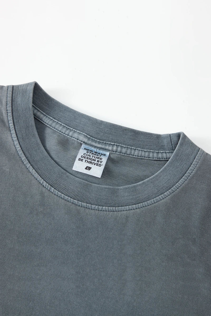 ZODF 2024 Summer Men 200gsm Washed Cotton Solid T Shirts Loose Unisex Male Casual Basic Comfortable T-Shirt Brand Tees HY0254