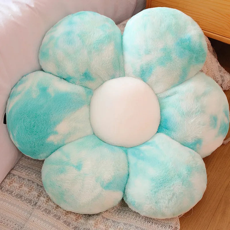 Long Plush Sunflower Pillow Stuffed Flower Shape Floor Mat Baby Game Mat Home Playmat Soft Plant Flower Throw Pillow Cushion