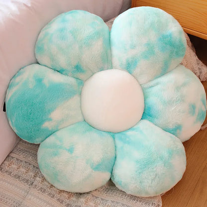 Long Plush Sunflower Pillow Stuffed Flower Shape Floor Mat Baby Game Mat Home Playmat Soft Plant Flower Throw Pillow Cushion
