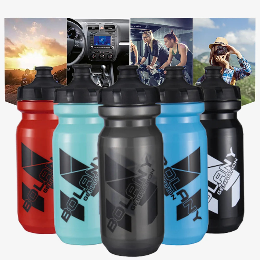 Bolany 610ml Lightweight Plastic Bike Water Bottle Portable Sports Cycling Kettle Outdoor Gym Accessories - Grey