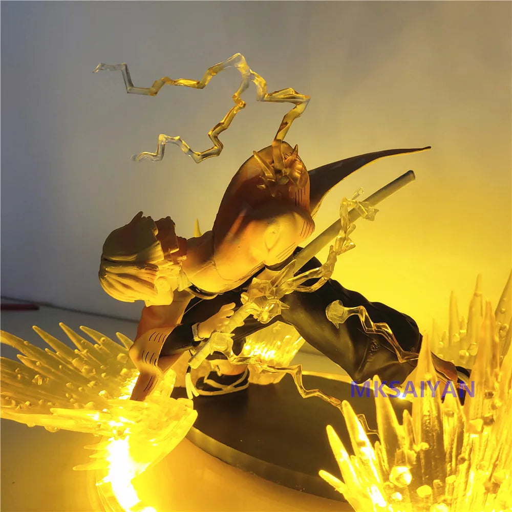 Anime Figure Action Demon Slayer Zenitsu DIY LED Set Ichiban Kimetsu no Yaiba Figures Lamp PVC Toys Flash Effect Collection Doll