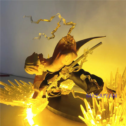 Anime Figure Action Demon Slayer Zenitsu DIY LED Set Ichiban Kimetsu no Yaiba Figures Lamp PVC Toys Flash Effect Collection Doll