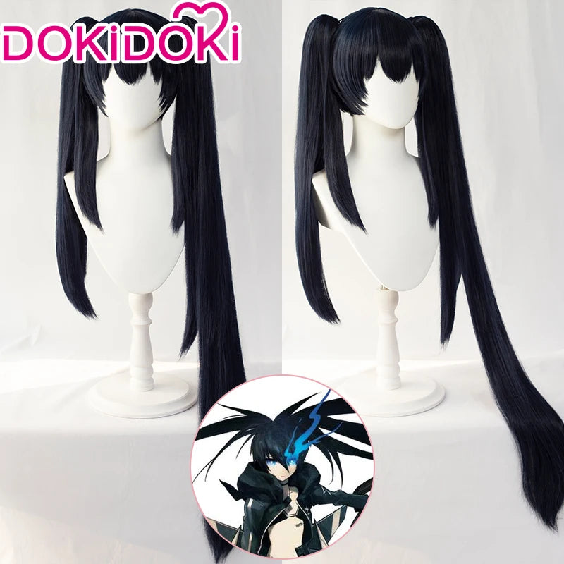 IN STOCK Black Rock Shooter Wig DokiDoki Black Rock Shooter Cosplay Wig Black Rock Shooter Black Two Ponytails Hair Christmas