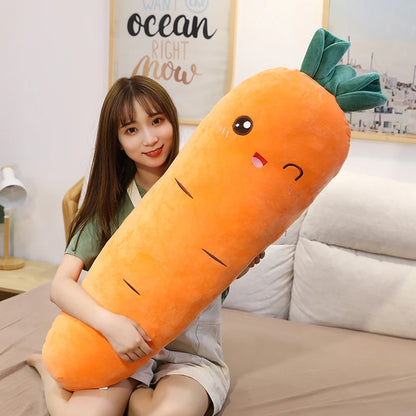 1.1M Long Rectangle Carrot Bunny Plush Pillow Stuffed Soft Bed Pregnant Pinch Leg Pillow Sleeping Boyfriend Throw Pillow Gift