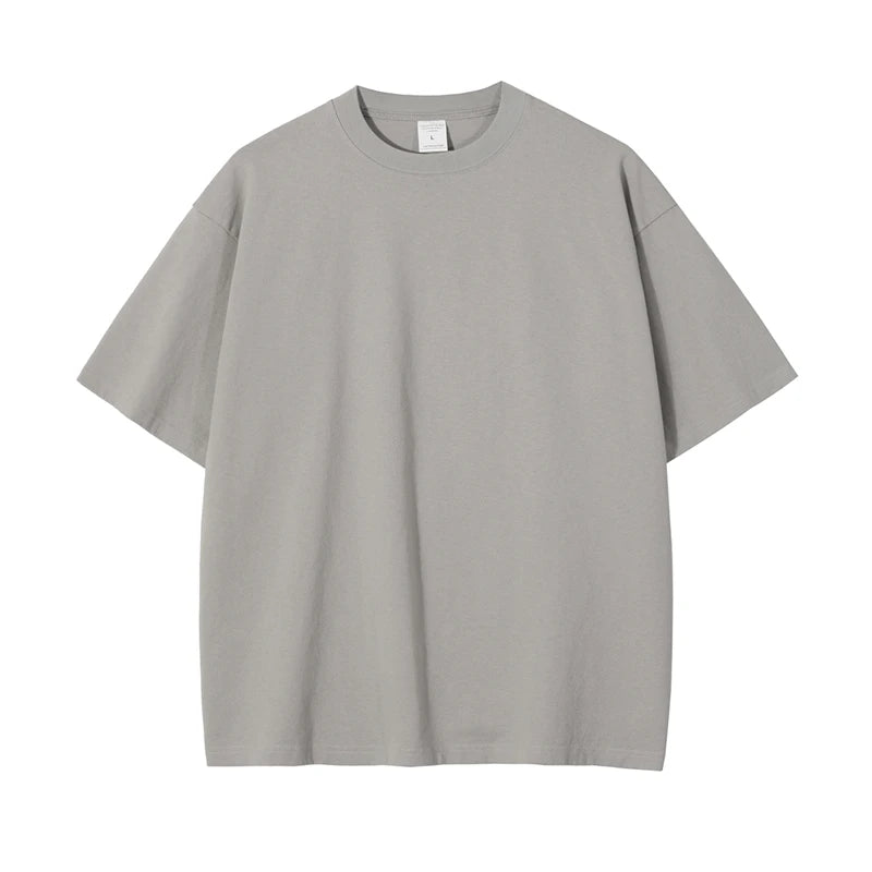 ZODF Fashion Spring Summer Washed Solid T Shirts For Men Loose Unisex 310gsm Cotton Heavy Weight T-Shirt Brand Tops HY0064