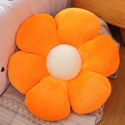 Long Plush Sunflower Pillow Stuffed Flower Shape Floor Mat Baby Game Mat Home Playmat Soft Plant Flower Throw Pillow Cushion