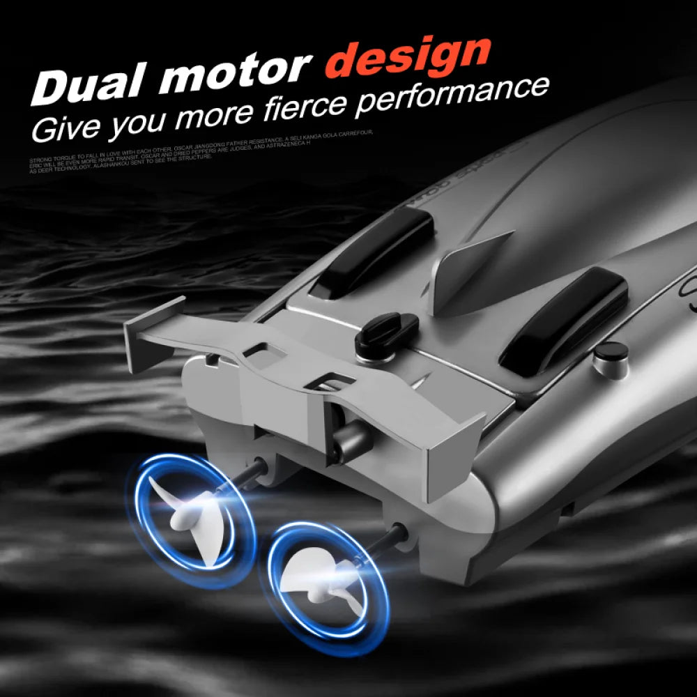 30km/H Racing Boat 2.4G RC High Speed Dual Motor Waterproof Speedboat 20min Runtime Boys Christmas Gift