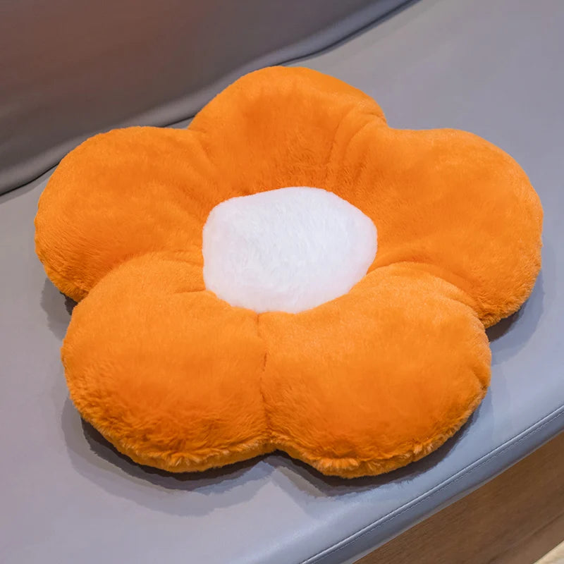 Long Plush Sunflower Pillow Stuffed Flower Shape Floor Mat Baby Game Mat Home Playmat Soft Plant Flower Throw Pillow Cushion