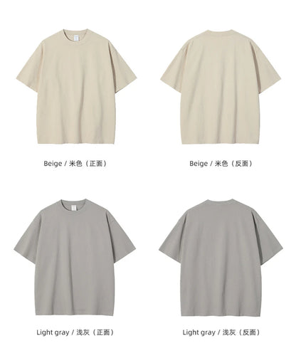 ZODF Fashion Spring Summer Washed Solid T Shirts For Men Loose Unisex 310gsm Cotton Heavy Weight T-Shirt Brand Tops HY0064