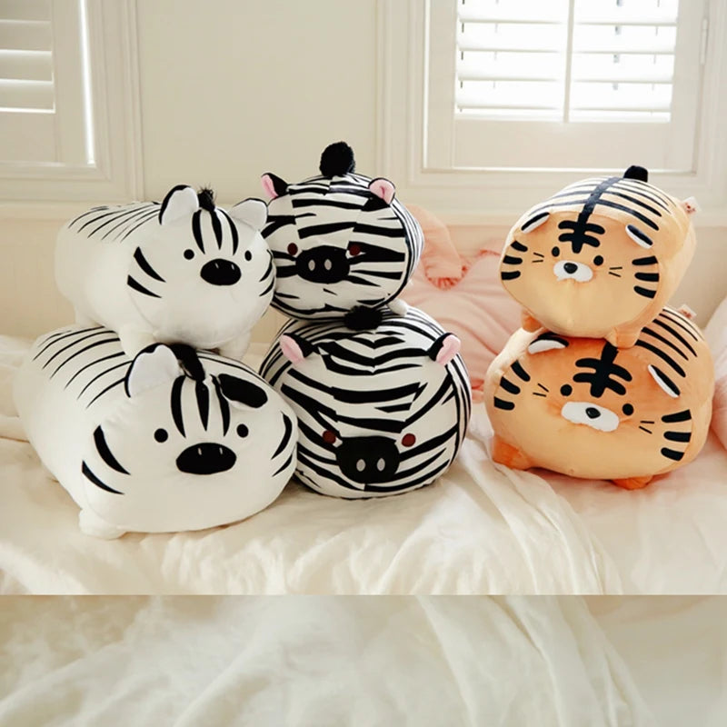 45cm Super Soft Plush Printed Fat Round Tiger Toy Stuffed Tiger pattern Throw pillow Zebra stripes Pig Throw Pillow Bed Cushion