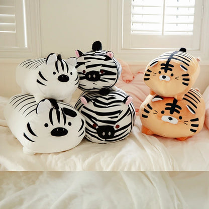 45cm Super Soft Plush Printed Fat Round Tiger Toy Stuffed Tiger pattern Throw pillow Zebra stripes Pig Throw Pillow Bed Cushion