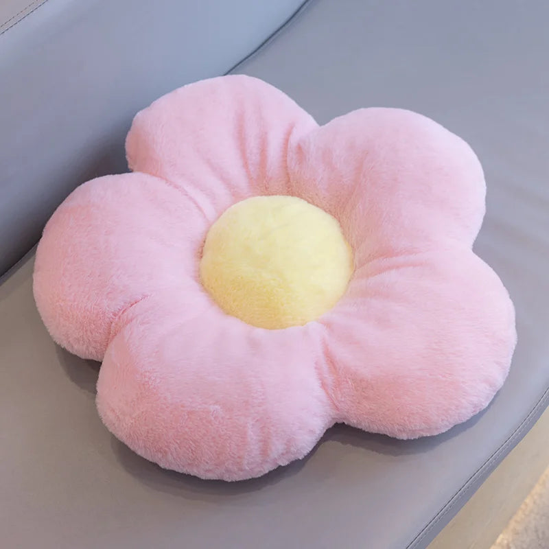 Long Plush Sunflower Pillow Stuffed Flower Shape Floor Mat Baby Game Mat Home Playmat Soft Plant Flower Throw Pillow Cushion