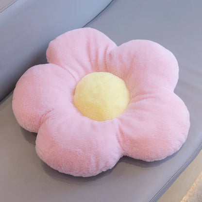 Long Plush Sunflower Pillow Stuffed Flower Shape Floor Mat Baby Game Mat Home Playmat Soft Plant Flower Throw Pillow Cushion