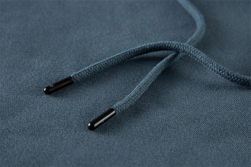 ZODF New Winter Men Basic Thick Fleece 345gsm Hoodies Casual Loose Hip Hop Unisex Hooded Sweatshirt Pullovers Tracksuits HY0010