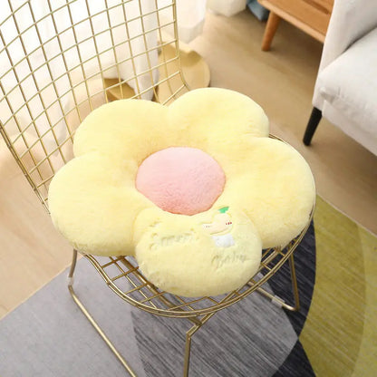 Long Plush Sunflower Pillow Stuffed Flower Shape Floor Mat Baby Game Mat Home Playmat Soft Plant Flower Throw Pillow Cushion