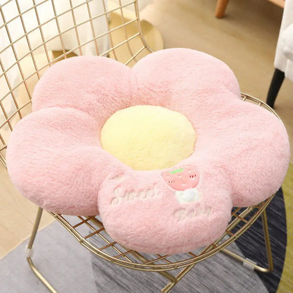 Long Plush Sunflower Pillow Stuffed Flower Shape Floor Mat Baby Game Mat Home Playmat Soft Plant Flower Throw Pillow Cushion