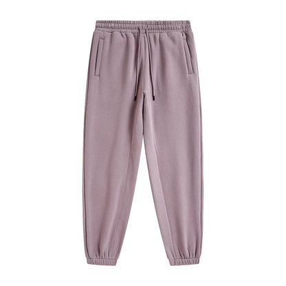 ZODF Unisex 345gsm Fleece Sweatpants Loose Fit Retro Hip Hop Winter Joggers HY0005 - Lavender / XL / China Mainland