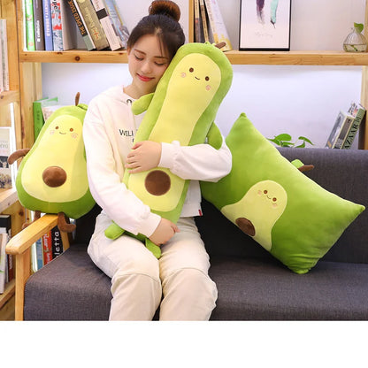 Cute Avocado plush toy Cartoon Smile  Avocado Sleeping pillow Cushion Stuffed plant soft doll fruit pillow baby toy gift for her