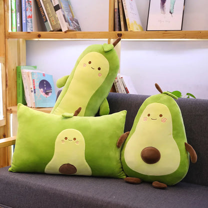 Cute Avocado plush toy Cartoon Smile  Avocado Sleeping pillow Cushion Stuffed plant soft doll fruit pillow baby toy gift for her