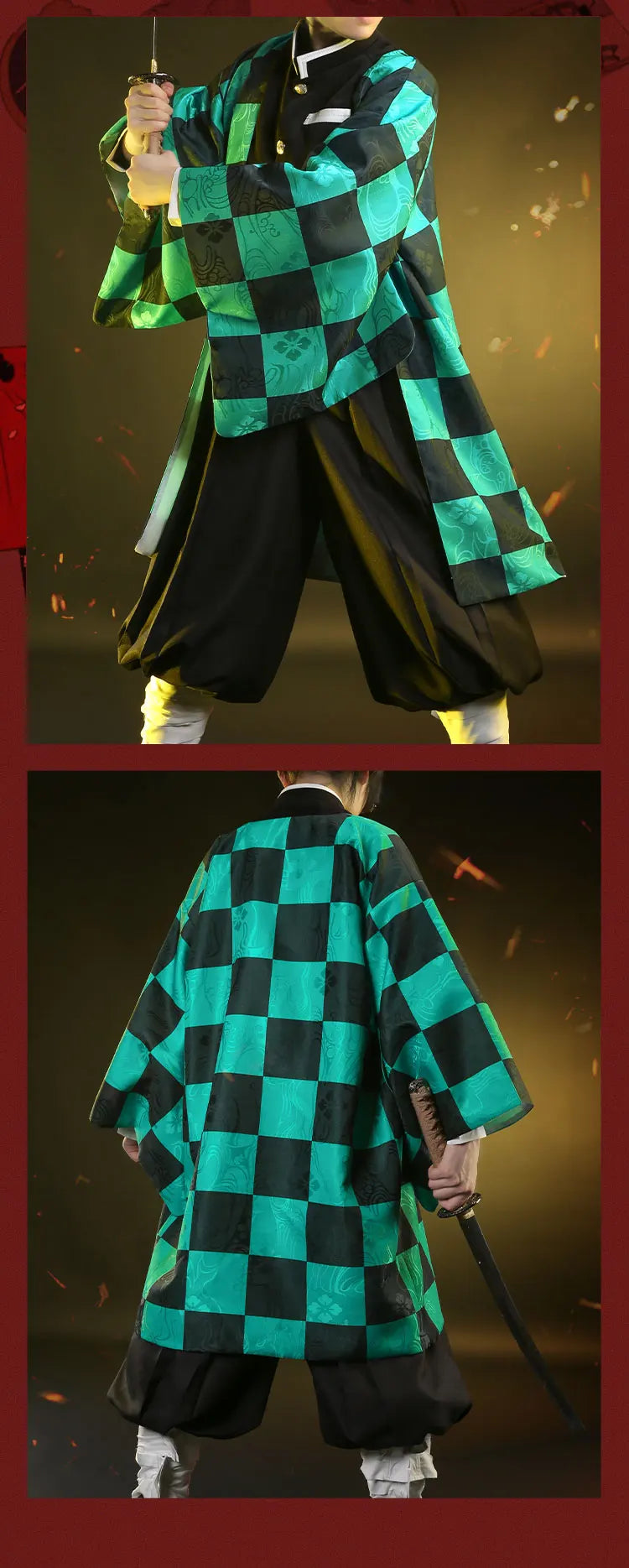 IN STOCK Kamadoo Tanjirouu Cosplay Costume Anime DokiDoki-SR Men Uniform Costume Tanjirouu Haori