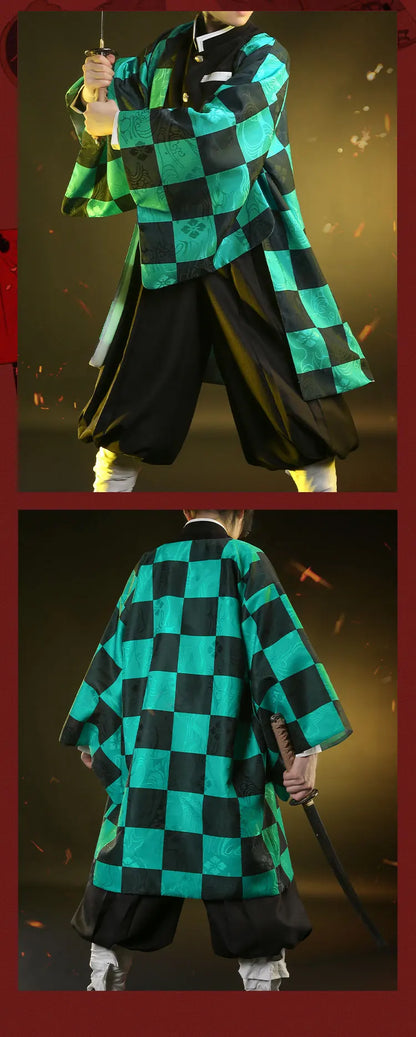 IN STOCK Kamadoo Tanjirouu Cosplay Costume Anime DokiDoki-SR Men Uniform Costume Tanjirouu Haori