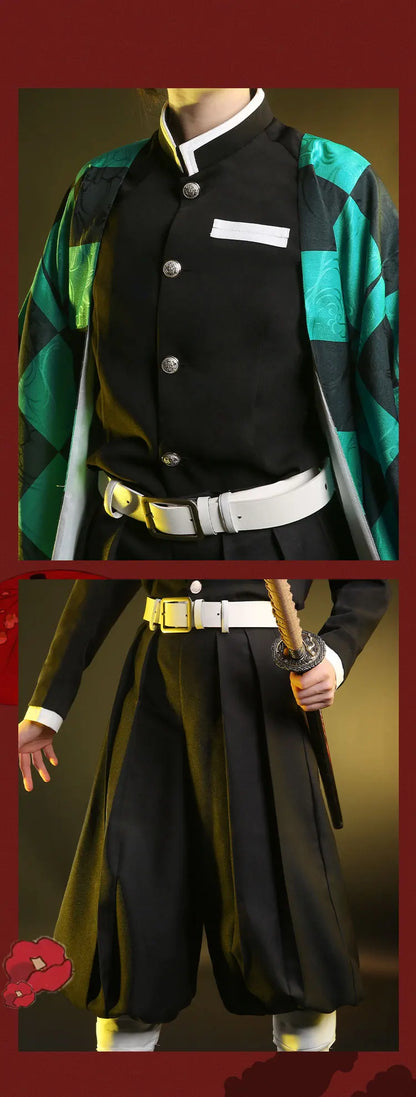 IN STOCK Kamadoo Tanjirouu Cosplay Costume Anime DokiDoki-SR Men Uniform Costume Tanjirouu Haori