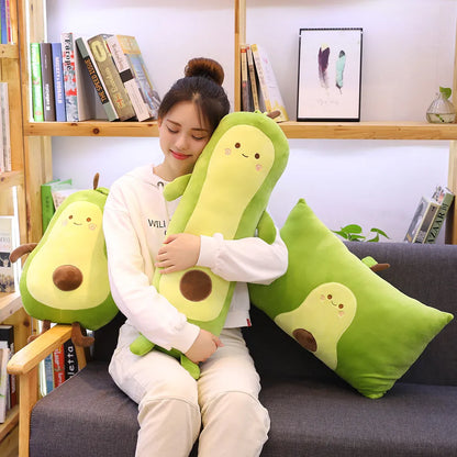 Cute Avocado plush toy Cartoon Smile  Avocado Sleeping pillow Cushion Stuffed plant soft doll fruit pillow baby toy gift for her