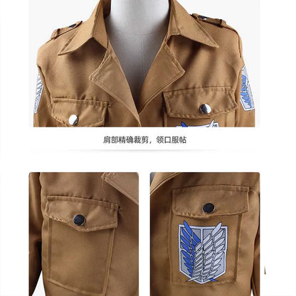 Attack On Titan Levi Ackerman Cosplay Set Adult Cotton Polyester