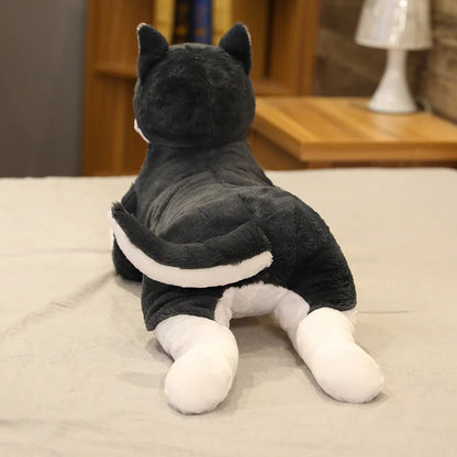 Cute Naughty Husky Dog Plush Pillow Stuffed Lifelike Siberian wolfhound wolf doll toy Throw Pillow  Birthday Gift for Boy