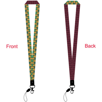 Cute Anime Kimetsu No Yaiba Demon Slayer Lanyard Keychain ID Card Pass Gym Phone Holder Key Ring for Men and Women