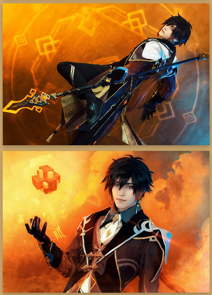 IN STOCK Zhongli Cosplay Costume Game Genshin Impact Cosplay DokiDoki-SR Zhong Li Cosplay Costume Halloween