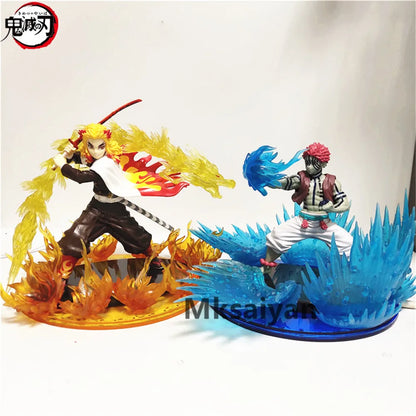 Demon Slayer Anime Figures Akaza Komaji Rengoku Kyoujurou DIY Set PVC Toys Model Kimetsu no Yaiba Action Figma Xmas Gift Doll