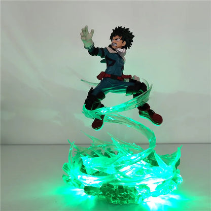 My Hero Academia Anime Figures Bakugou Katsuki VS Midoriya Izuku Action Figures Led Toy Boku no Hero Academia Battle Decor Scene