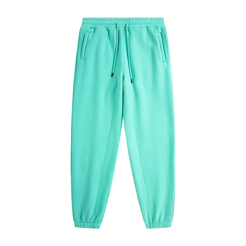 ZODF Unisex 345gsm Fleece Sweatpants Loose Fit Retro Hip Hop Winter Joggers HY0005 - SKY BLUE / XXL / China Mainland
