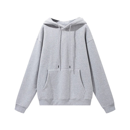 ZODF New Winter Men Basic Thick Fleece 345gsm Hoodies Casual Loose Hip Hop Unisex Hooded Sweatshirt Pullovers Tracksuits HY0010