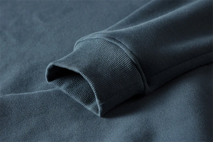 ZODF New Winter Men Basic Thick Fleece 345gsm Hoodies Casual Loose Hip Hop Unisex Hooded Sweatshirt Pullovers Tracksuits HY0010