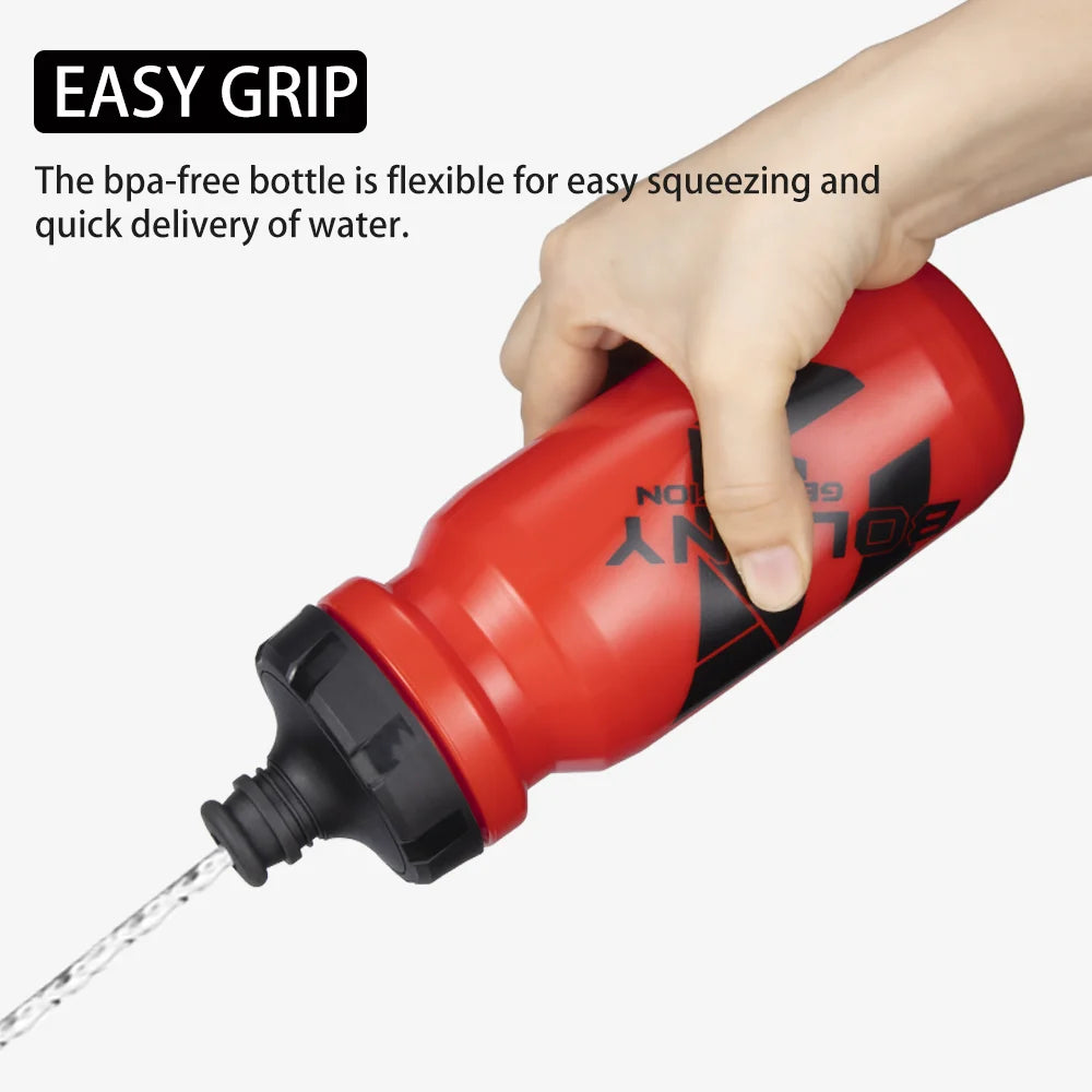 Bolany 610ml Lightweight Plastic Bike Water Bottle Portable Sports Cycling Kettle Outdoor Gym Accessories - Grey