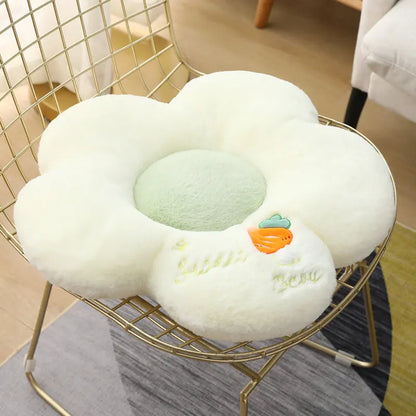 Long Plush Sunflower Pillow Stuffed Flower Shape Floor Mat Baby Game Mat Home Playmat Soft Plant Flower Throw Pillow Cushion
